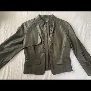 Grey/Brown Leather Jacket